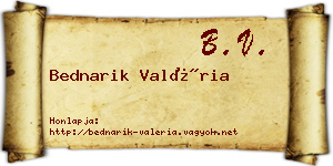 Bednarik Valéria névjegykártya