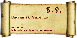 Bednarik Valéria névjegykártya